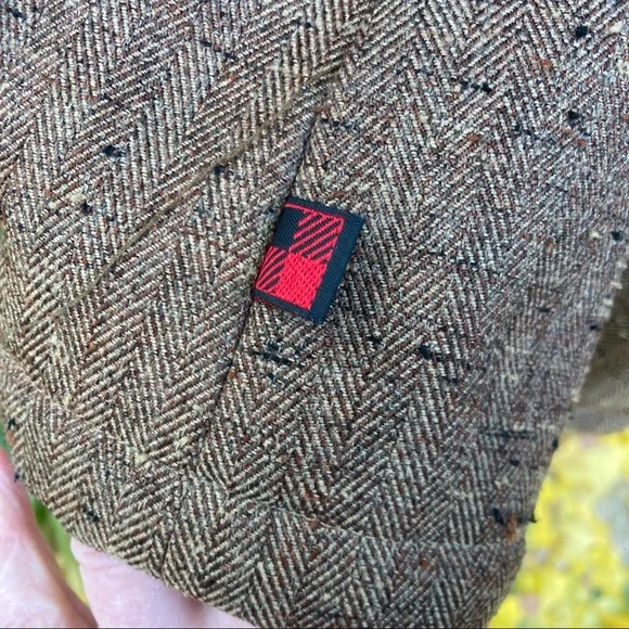Woolrich Tweed Brown/Tan Utility Coat Barn Jacket Faux Fur lined 6 pockets sz M - Picture 9 of 15